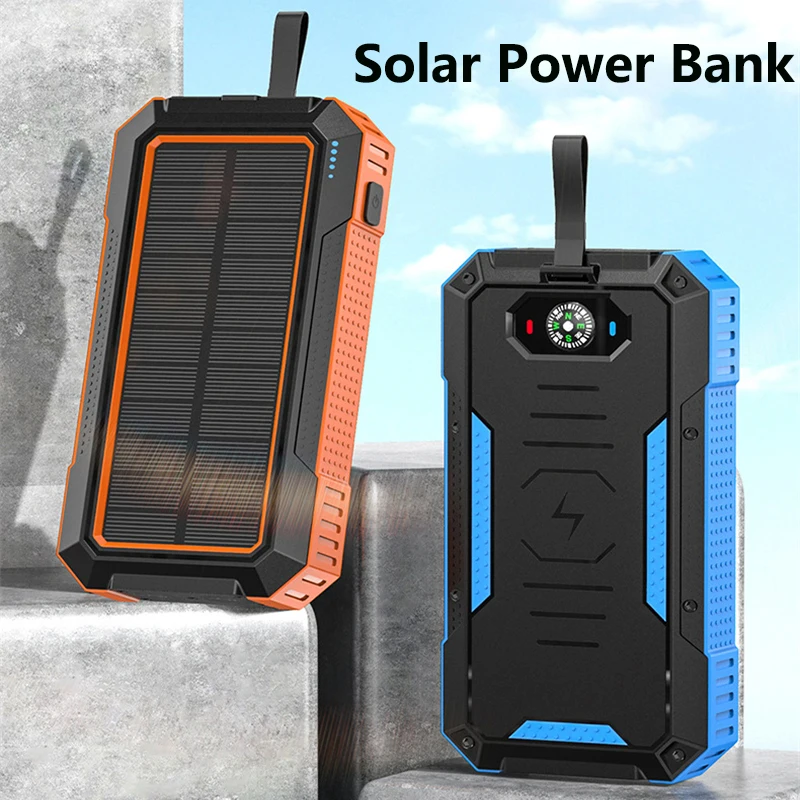 

15W Fast Wireless Charger Solar Power Bank 50000mAh 22.5W Fast Charging Powerbank for iPhone 16 15 Samsung S24 Xiaomi Poverbank