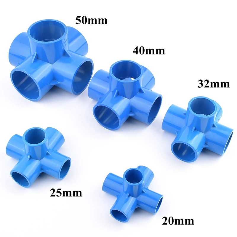 20~50mm PVC Straight Elbow Tee 4-Way Cross Garden Water Connectors Aquarium Water Pipe Fittings Water Tank Supply 5-Way Joint