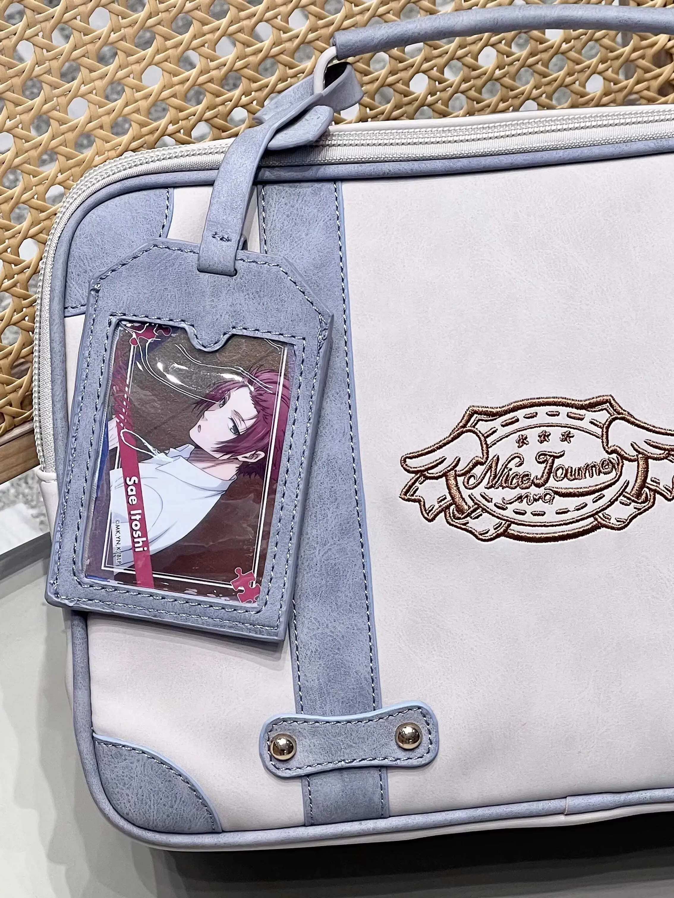 Women's ID Holders Retro Embroidery Bear Ita Bag Charm Fashion Kawaii Multi‑color Mini Card Holder Keychain Pendant