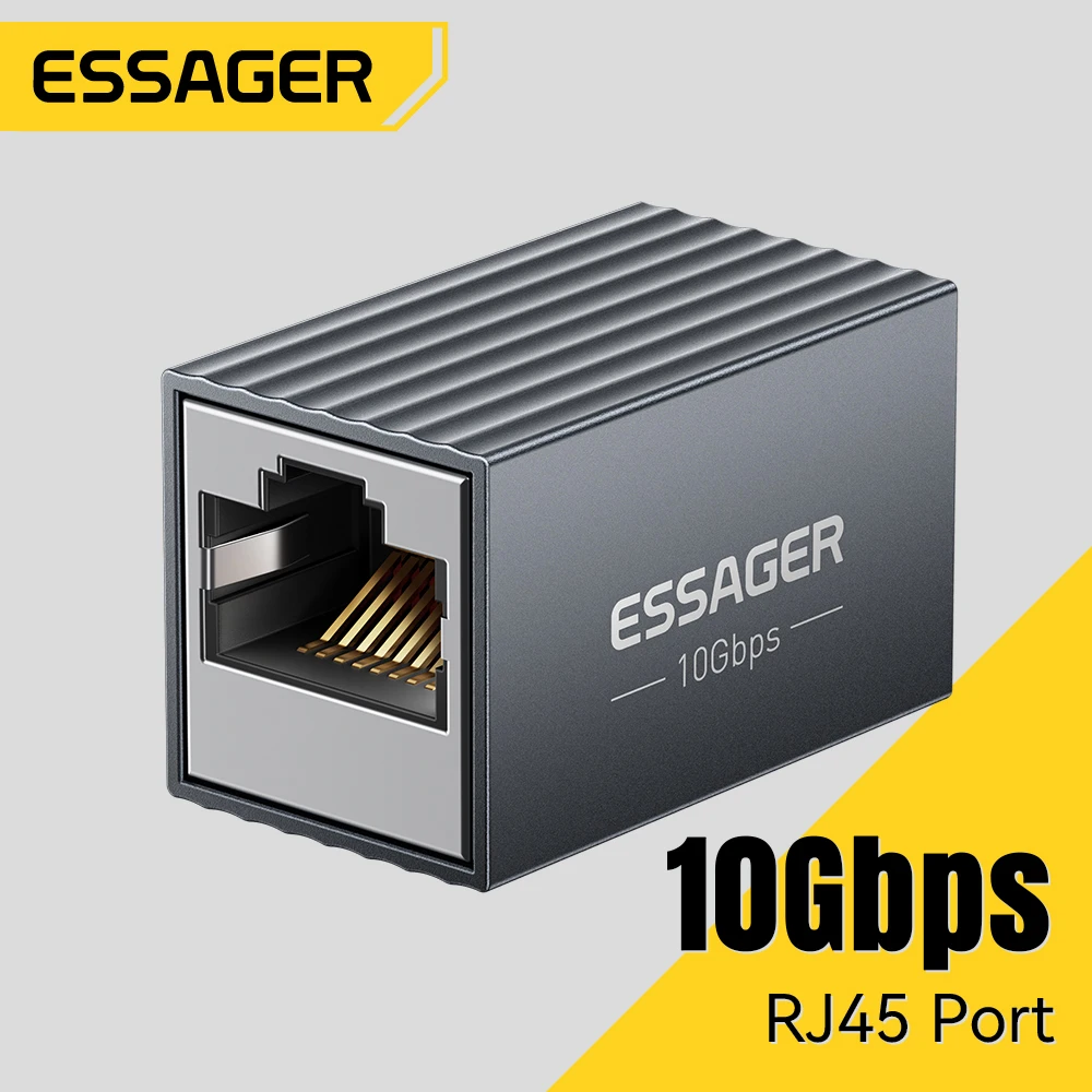 Essager RJ45 Connector 10Gbps Network Extender Extension For Cat8/7/6/5e Gigabit Ethernet Cable Adapter Female to Female Coupler