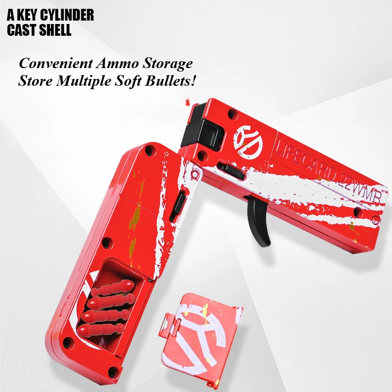 2.0 Ulepszony Stopowy Składany Pistolet Zabawka Miękki Proca Strzelający Model Pistolet Dla Dorosłych Dzieci Chłopców Prezent Urodzinowy