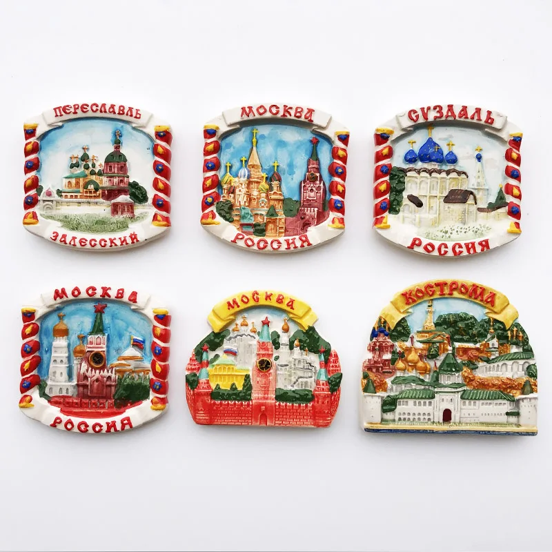 Russia Fridge Magnets Moscow Travelling Souvenirs Red Square Fridge Stickers Home Decor Wedding Gifts Message Board Stickers