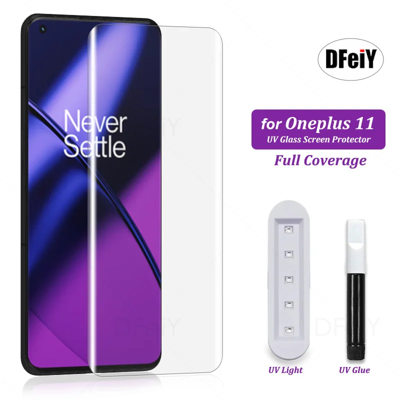 

DFeiY UV Glass for OnePlus 11 Full Coverage UV Screen Protector for OnePlus 11 Tempered Glass Film