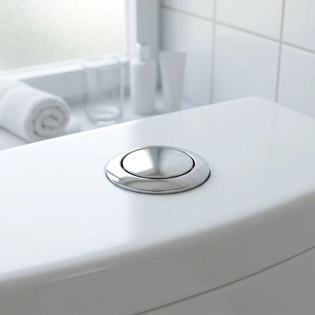 Replacement Push Button for Single-Flush Toilets with Smooth Operation and Direct Compatibility with Tank Holes