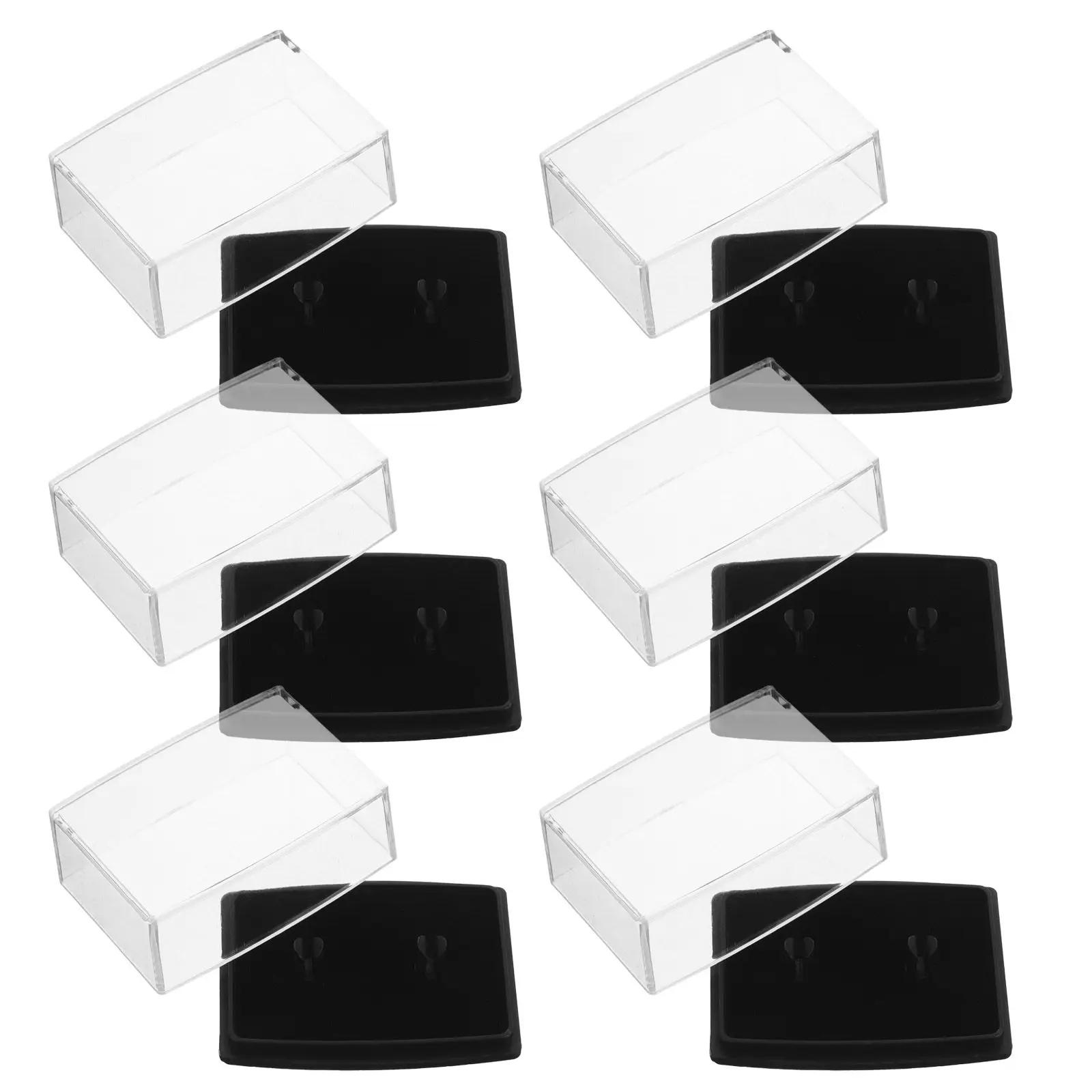 6Pcs Sophisticated Cufflink Box Clear Acrylic Jewelry Display Case Men's Elegant Organizer for Travel Home Display Cufflinks