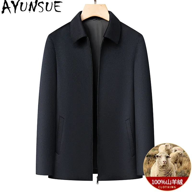 AYUNSUE Natural Woolen Coat Men Clothing High Quality Coats for Men Cashmere Jackets for Men Autumn Winter Abrigos Para Hombre