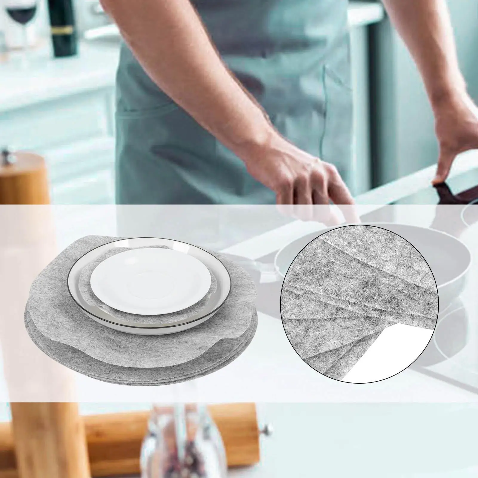 Reusable Felt  Separator Washable Cuttable Dividers for bakeware Stackable Gray Kitchen Accessories