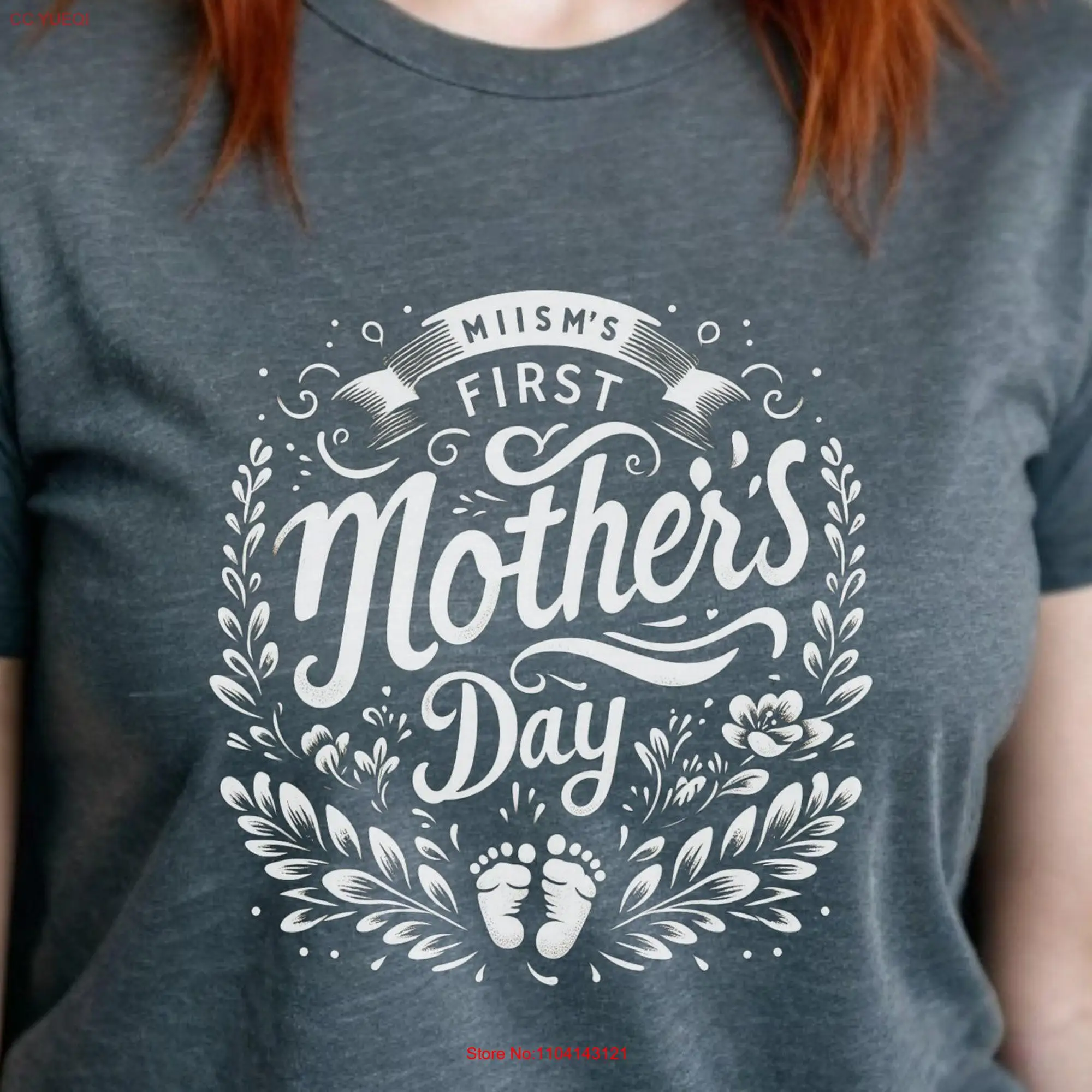 Chic First Mother's Day Cotton T Shirt Celebratory Mom long or short sleeves