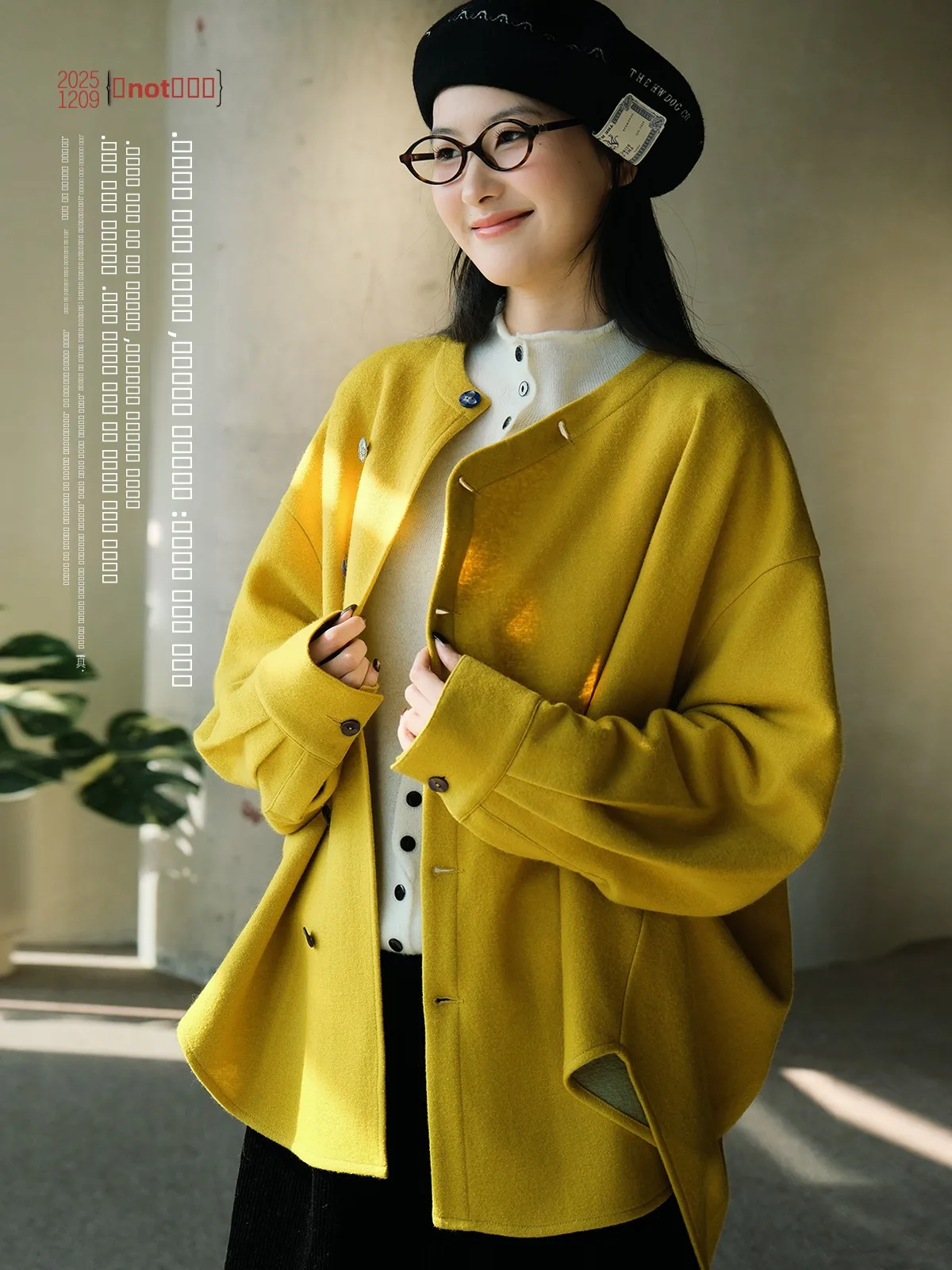 

Новая китайская шерстяная куртка свободного кроя с длинными рукавами и воротником-стойкой, художественная женская верхняя одежда для осени и зимы, модная.