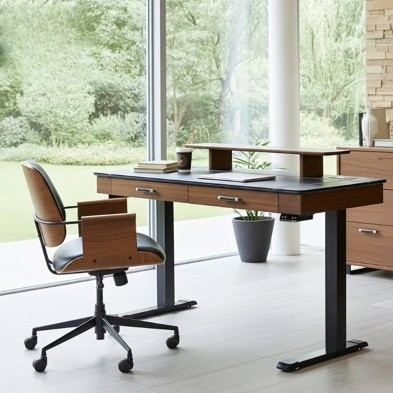 Computer desk lift with socket chest of drawers, furniture light luxury business desk