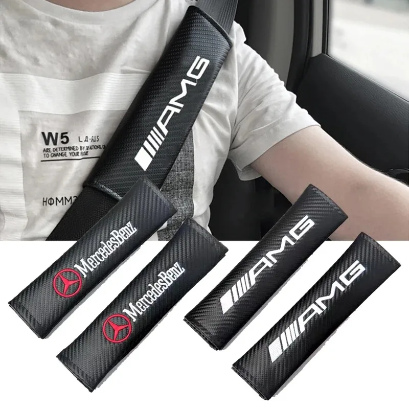 

2pcs Seat Belt Covers Car Accessories For Mercedes Benz AMG A B C E S CLA GLK CLS CLK GLA GLB GLC GLE GLS ML GL R V G Class