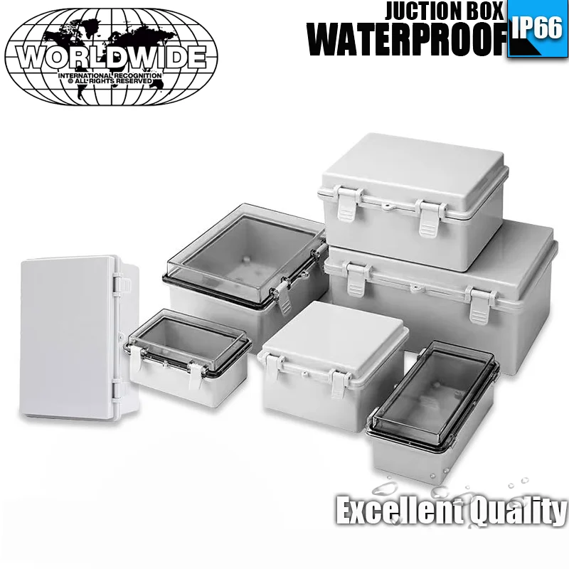 IP67 Waterproof Transparent Cover Enclosure Juction Box ABS Plastic Outdoor Power Distribution Box Electronic Instrument Case