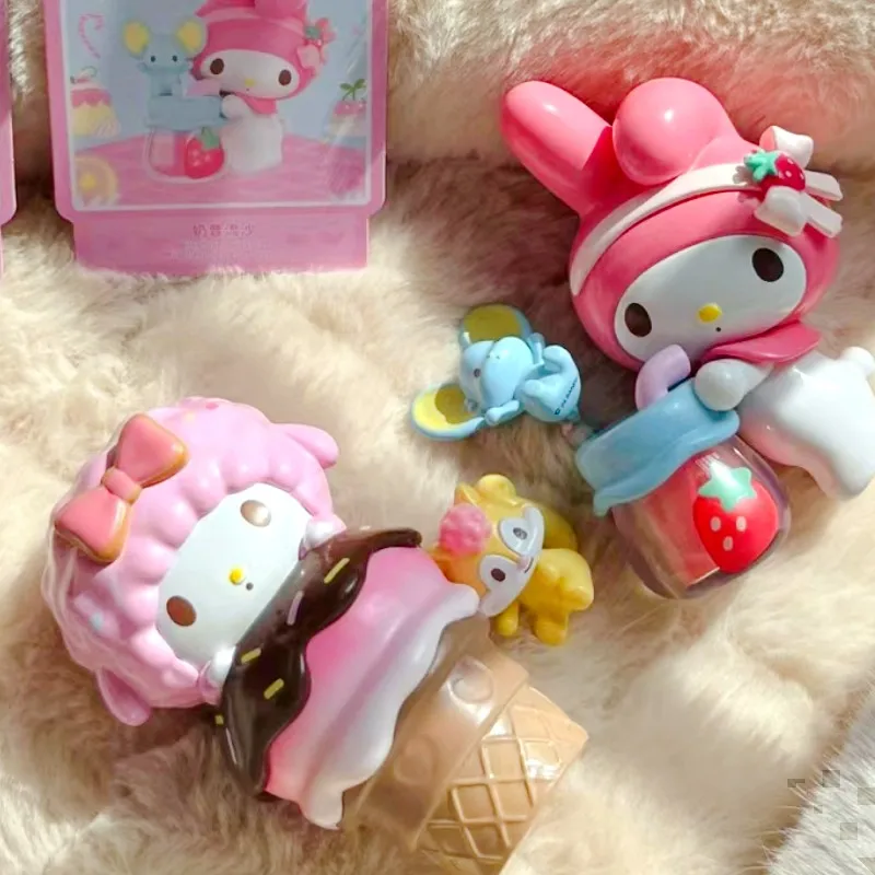 صندوق أعمى لشخصيات Miniso Sanrio ، صندوق لغز قابل للتحصيل كاواي ، زخرفة غرفة كاواي لطيف ، هدية عيد ميلاد للفتيات