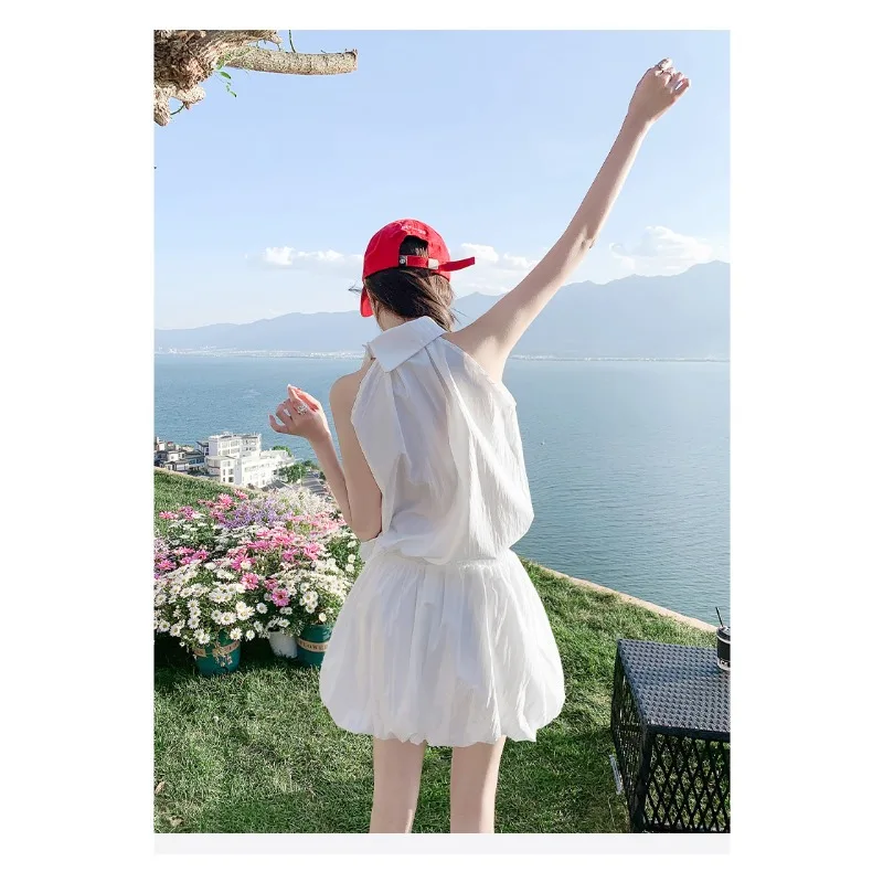 Women Strictly Selected  White Bud Skirt A Skinny Bustier New Japanese Anti-travel Summer Half-length Skirt Breathable Skirt