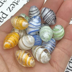 11x18mm Murano Oval Shape Stripes Clear Lampwork Crystal Glass Crafts Beads For Jewelry Making Diy Bracelet Accessories Findings