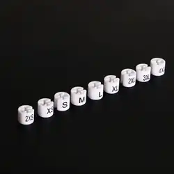 2XS-8XL Indicatori di dimensioni per grucce rotonde in plastica con stampa, dimensioni Colori assortiti XS/S/M/L/XL/XXL Accessori per divisori per grucce