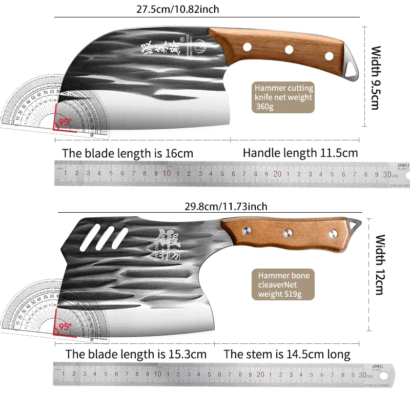 Upgrade High carbon steel meat cleaver High hardness Heavy keel Heavy meat cleaver Advanced professional butcher knife