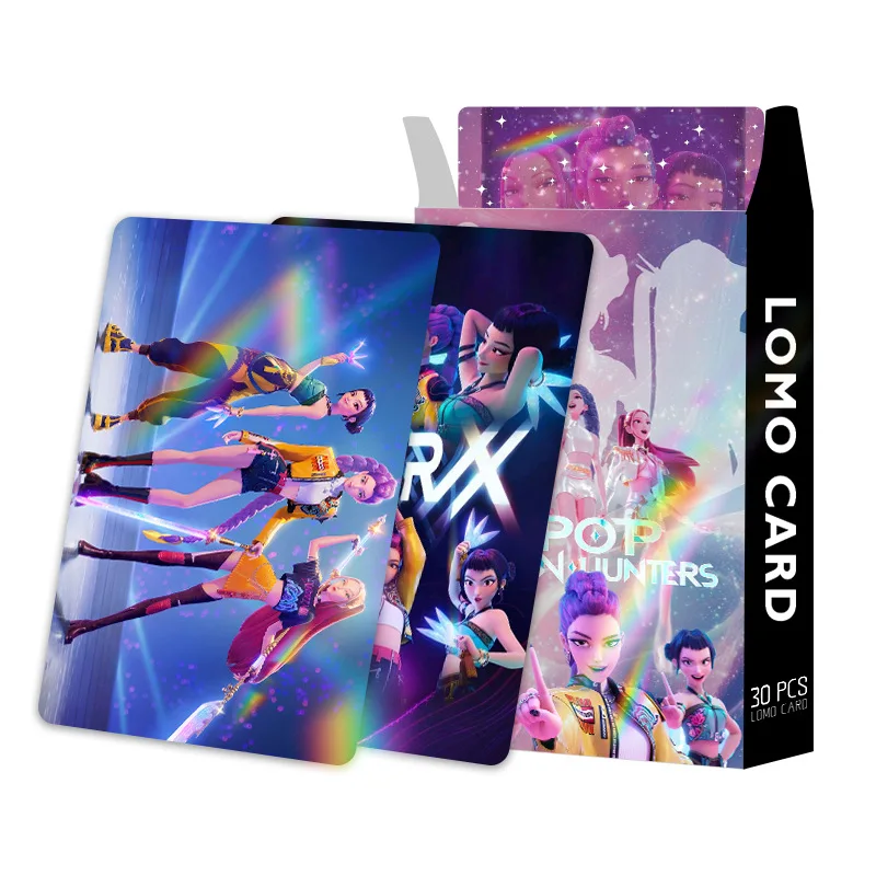 New Kpop Demon Hunters Photocards Laser Card Anime Character Small Card Postcard Set Mini Collection Book Card Birthday Gifts ﻿