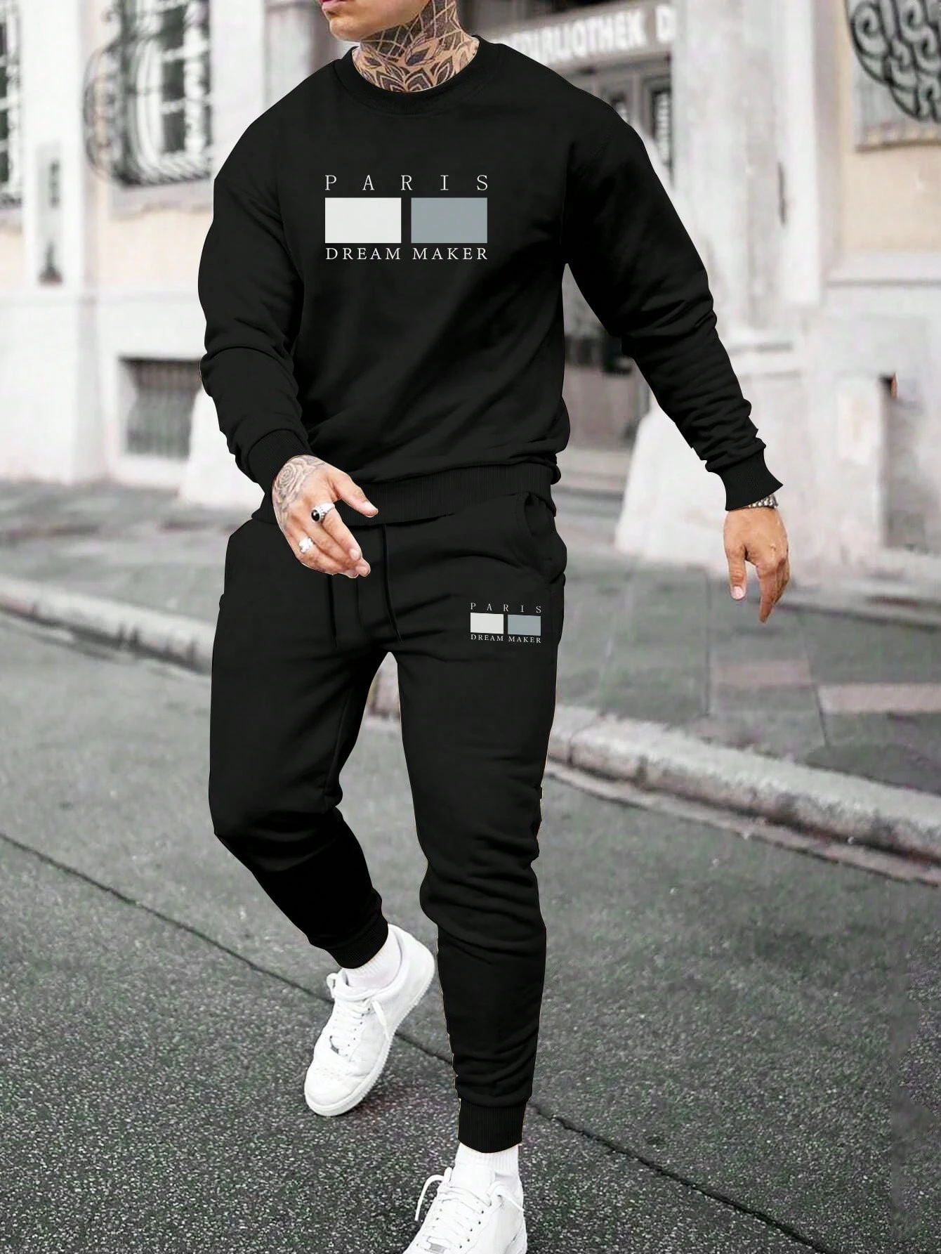 

2025 Mens Clothes Autumn/Winter 3Dround-neck sweatshirt Long Sweatshirt+Trousers Sportswear Fashion Best-Selling 2 Pac Set