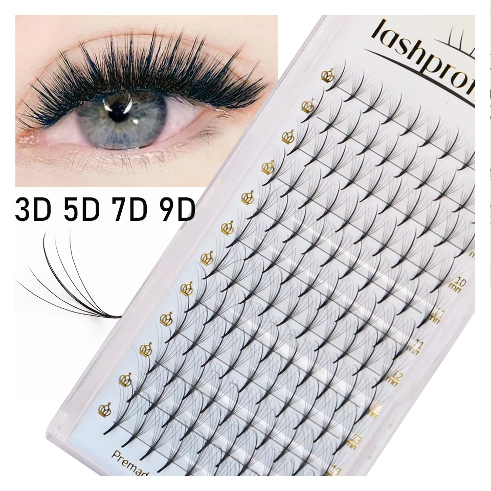 

Premade Wispy Fan Lashes 3D/5D/7D/9D Russia Volume Fans Eyelash Extension Individual Sandwich Faux Mink Spike Lash Makeup Cilios