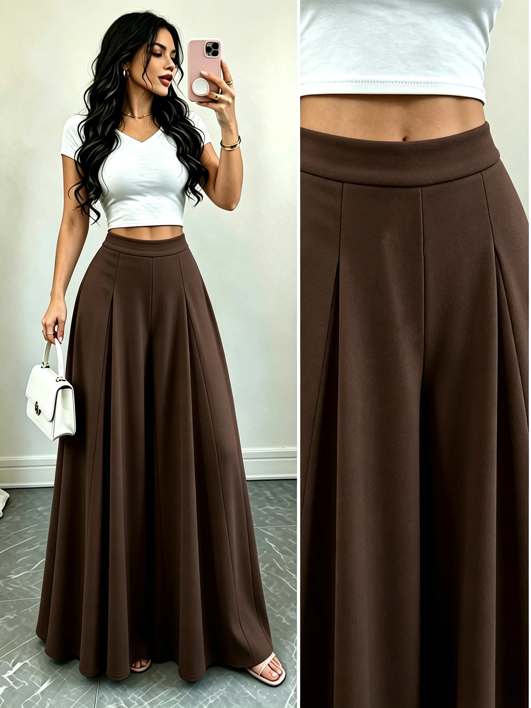 Damen High-Waist Plissierte We – Palazzo Pant Wide Bewertung und Preis