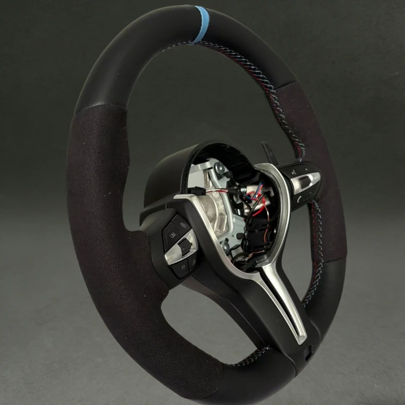 Smooth Leather Steering Wheel for F25 F06 F20 F22 F30 F32 BMW 3 Series 4 Series 5 Series M3 M5 Old Upgrade to New DIY Color