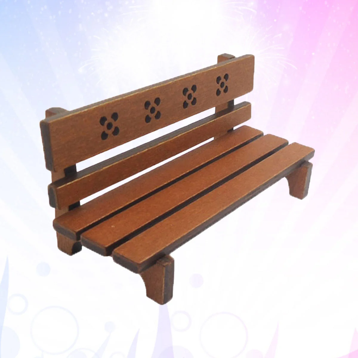 House Park Bench Mini Wooden Bench Model Mini Garden Bench Model Mini Chair Model (Brown) mini house bench
