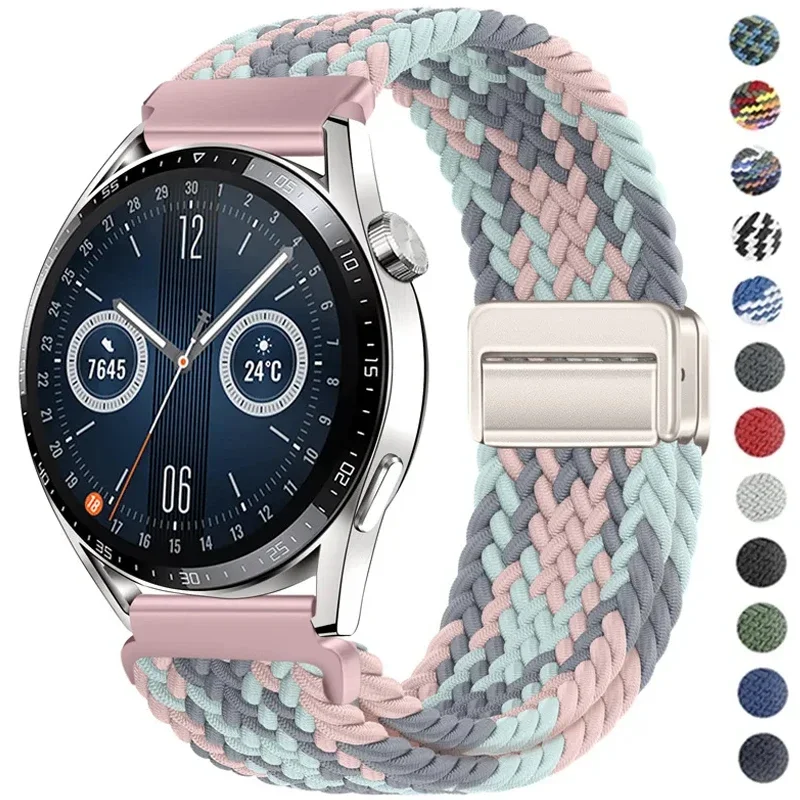 

22mm 20mm Nylon Buckle Strap for Huawei Watch GT 4 3 2 46mm/4 Pro 3Pro Bracelet for Samsung Watch7/6/5/4/Classic Adjustable Belt