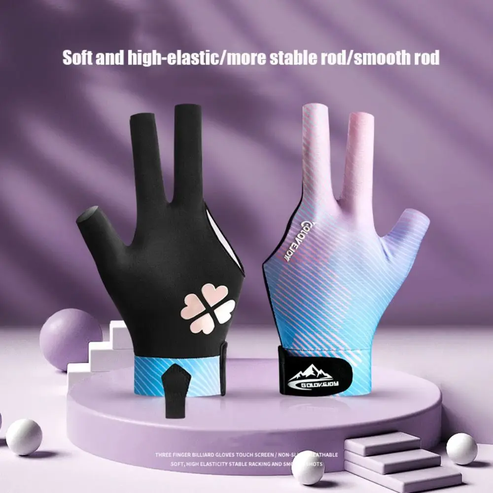 Anti-sweat Billiards Gloves Elasticity Non-slip Three Finger Gloves Breathable High Elastic Open 3 Fingers Gloves