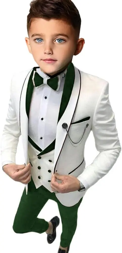 Menino terno 3 peças jaqueta casual com colete calças casamento crianças smoking festa criança formal blazer 3-16 anos de idade feito sob encomenda