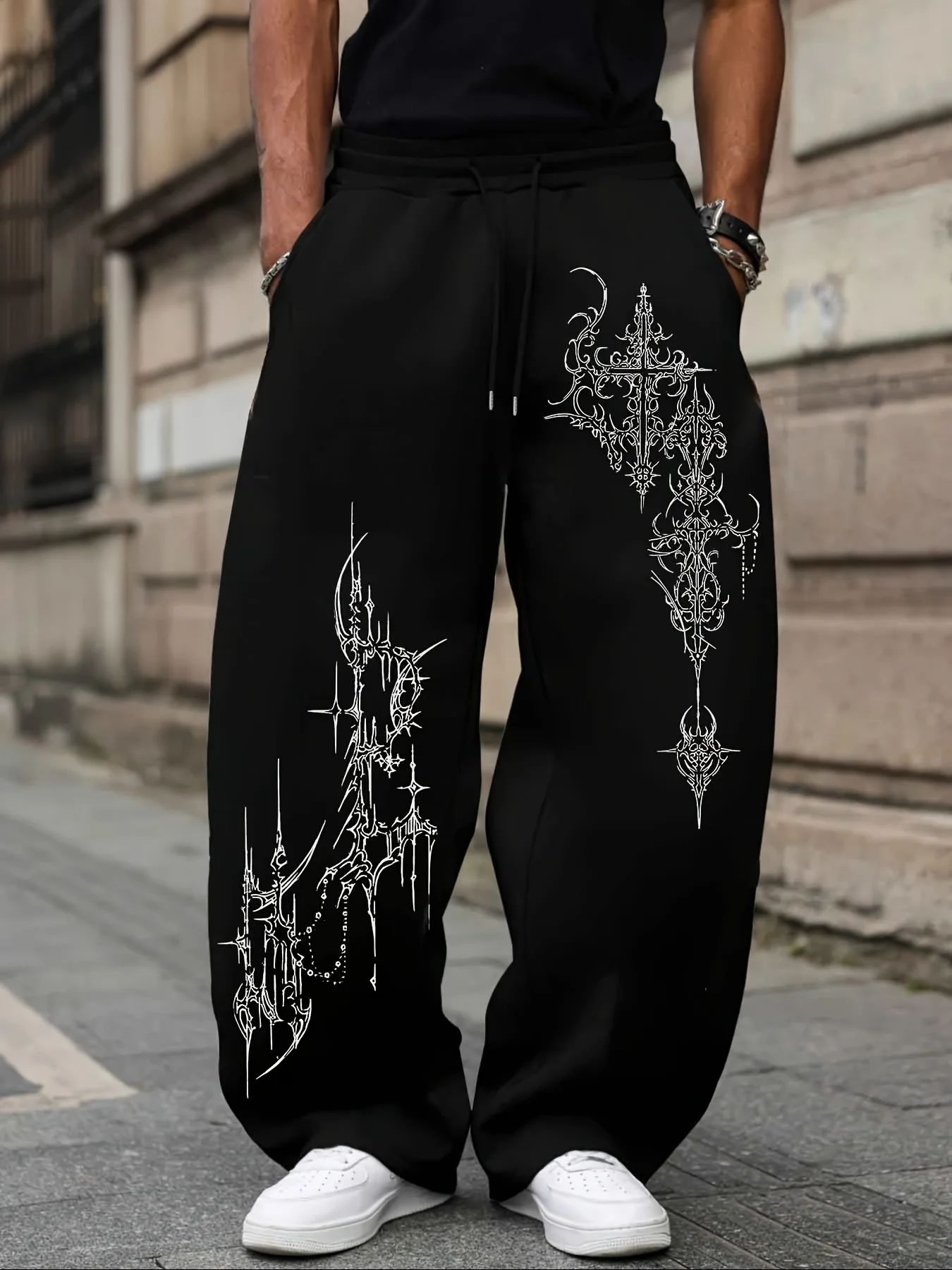 Pantalones Deportivos Casuales de Estilo Urbano para Mujer con Estampados de Estilo Punk, Novedades de Primavera, Corte Holgado, Estilo Urbano, Talla Grande