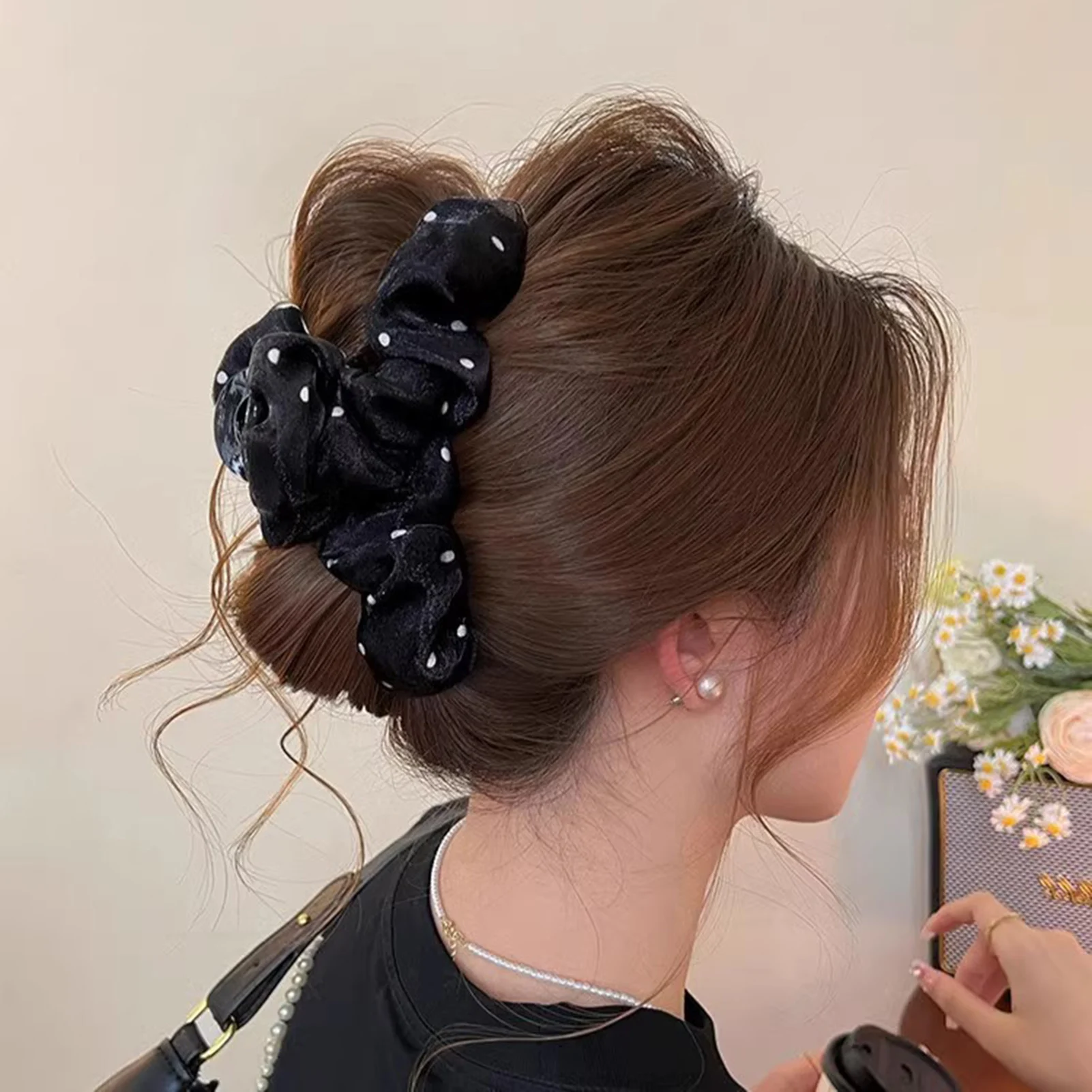 Gentle Mesh Yarn Claw Hair Jaw Clips Ponytail Holder Large Shark Clip for Hair DIY Accessory Hair Styling