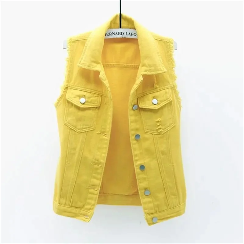 Women Single Breasted Denim Vest 2025 New Autumn Casual Pocket Sleeveless Short Jean Jacket Coat Streetwear Female Waistcoat 6XL