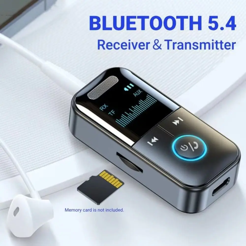 4 in 1 Bluetooth Audio Receiver 3.5MM AUX Stereo Music Audio Receiver Transmitter LED Display Speaker Wireless Adapter