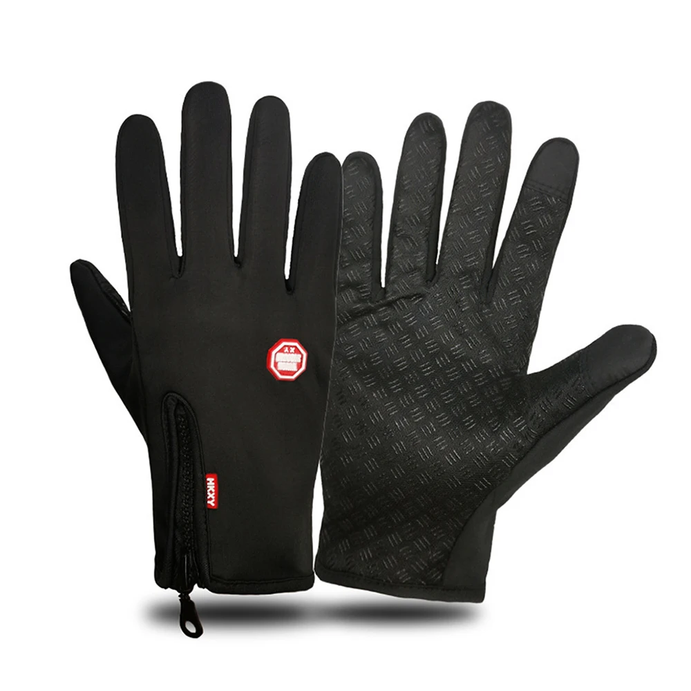 Winter Radfahren Handschuhe Männer Frauen Motorrad Fleece Sport Zipper Herbst Touchscreen Warme Wasser-Abweisend Winddicht Nicht-slip Handschuh