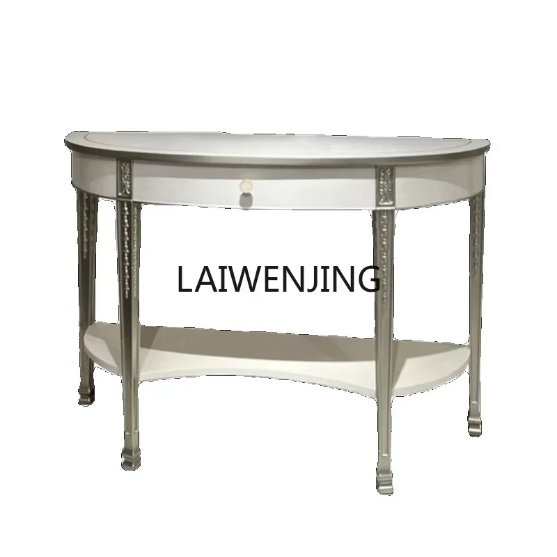 

LYN American light luxury solid wood semicircular entrance table decorative table complete furniture