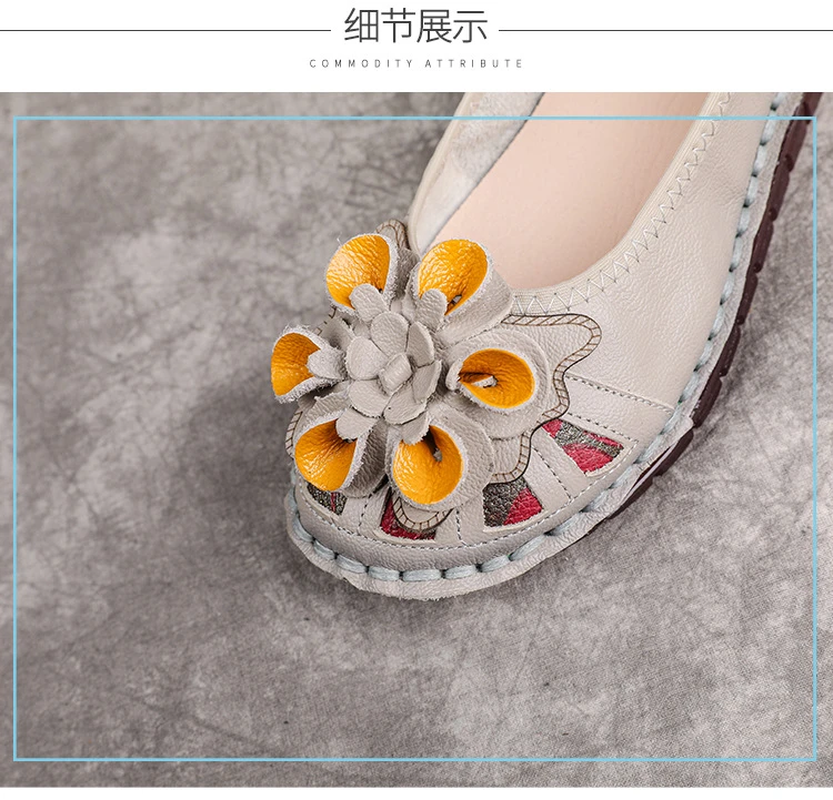 Neue handgefertigte Ballerinas mit Blumenmuster im Vintage-Stil, Damenschuhe aus echtem Leder, Mokassins, Slip-On-Loafer für Damen, weiche Luxus-Flats – Detail 24
