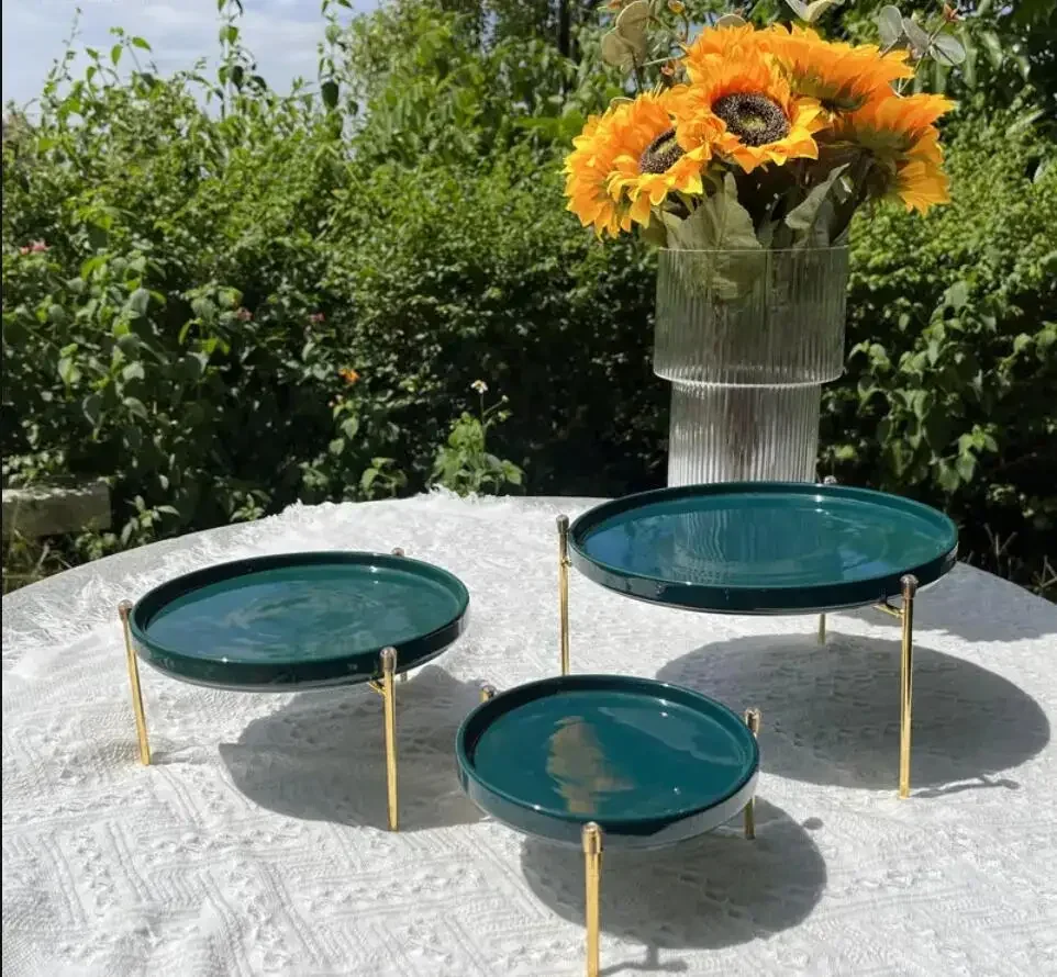 

Ceramic Cake Plate Wedding Party Dessert Cake Display Shelf Living Room Dining Table Snack Fruit Plate Home Decoration Cake Tool
