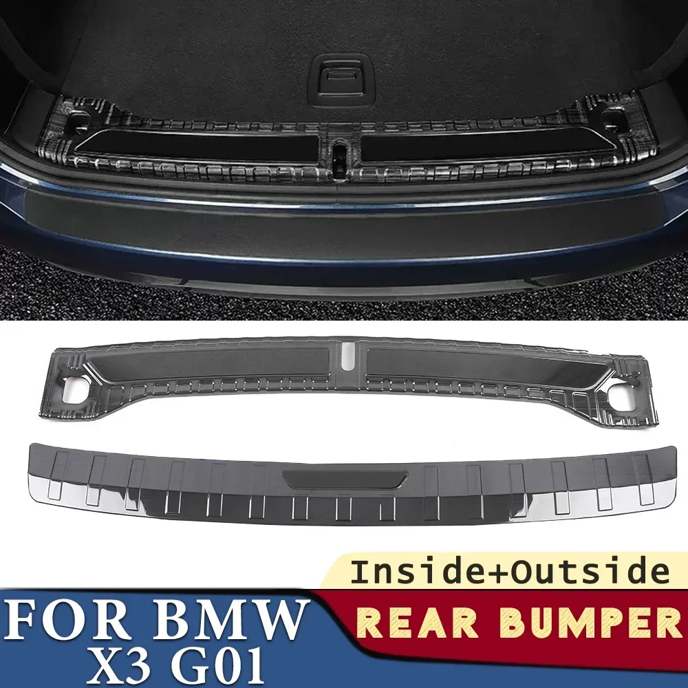 

Trunk Bumper for BMW X3 G01 2022-2023 Car Accessories Stainless Rear Fender Protector Sill Pad Cover Sticker Decoration