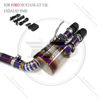 HMD熱銷鈦合金高性能中尾段排氣系統,適用於福特野馬GT 5.0L,附閥門和尾嘴。 10 最佳銷售 福特鈦金版 - №9