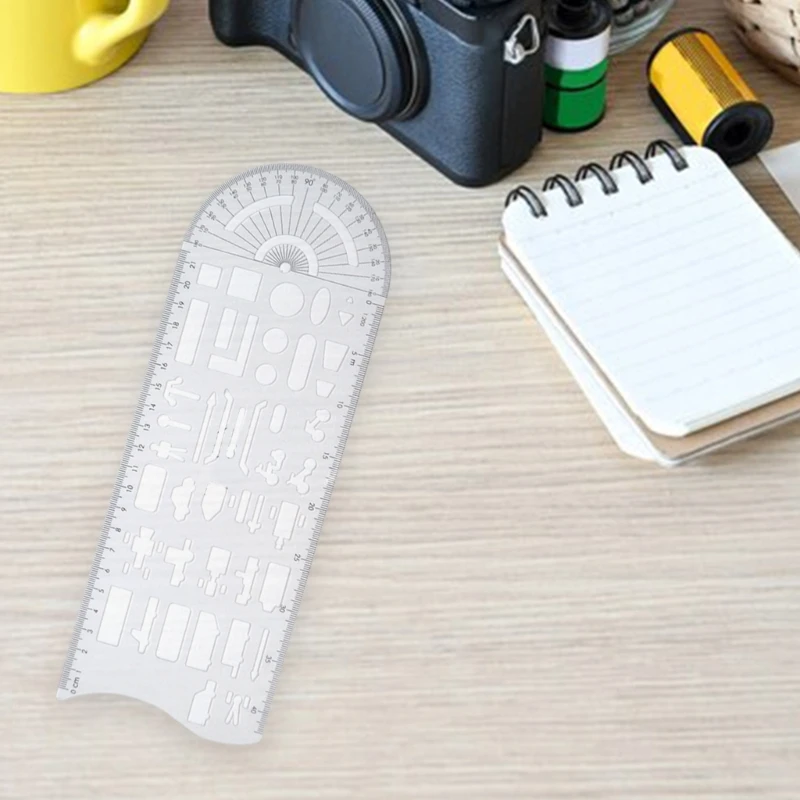 Multifunctional Geometric Stencils Drawing Accident Scene Templates with Measuring Ruler Geometric Drawing Templates A4WF