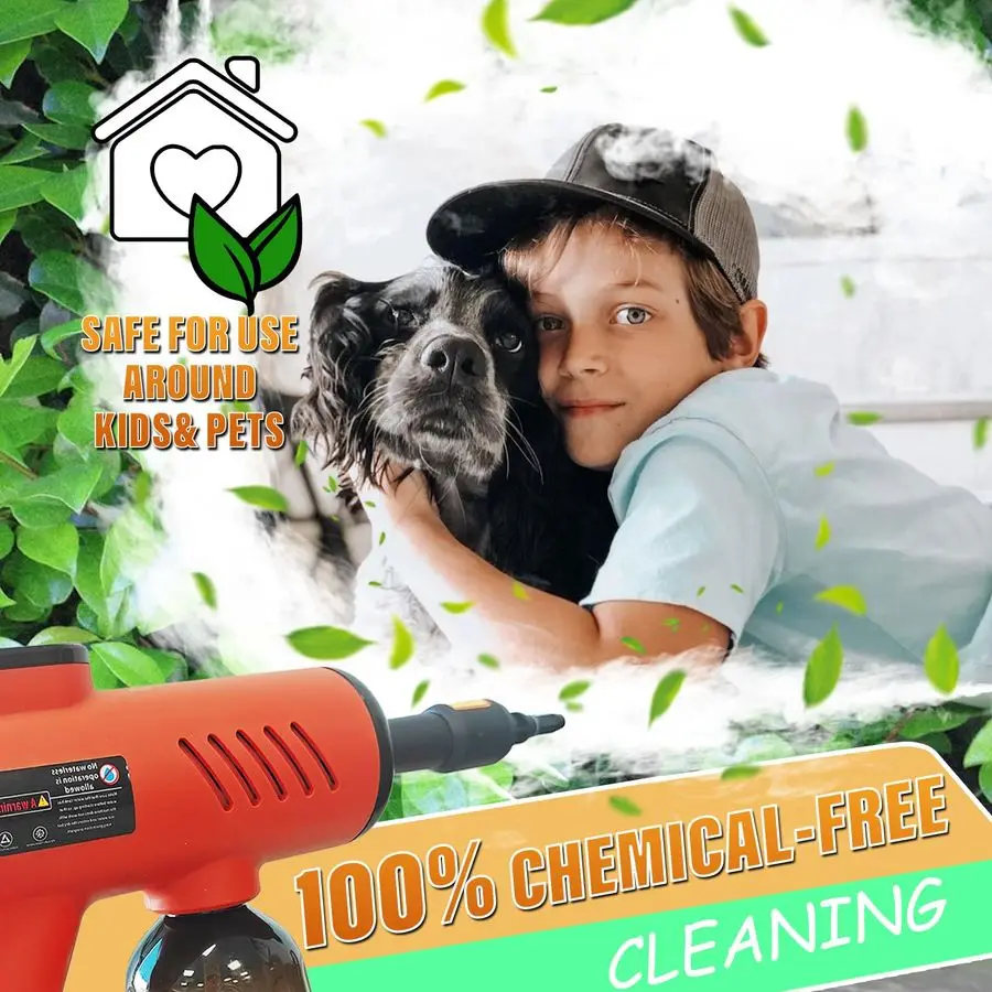 Пароочиститель под давлением для дома, портативный отпариватель HandsFree на 600 мл, мини-универсальный пароочиститель для автомобиля с 7 шт. Accesso