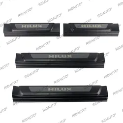 Door Sill Scuff Plate Protector Trim Pedal Sticker Accessories Car Pickup Threshold Strip For Toyota Hilux REVO 2015 2019 2023