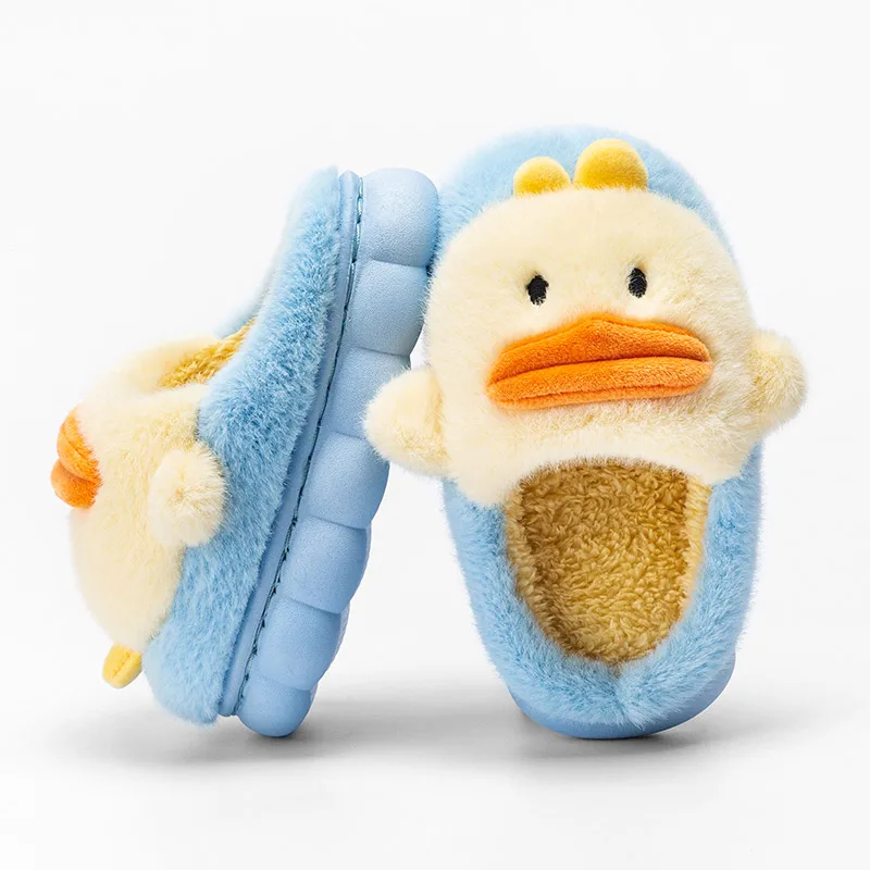 Child Cotton Shoes Kids Winter Slippers Toddler Boys And Girls Baby Cute Duck Parent-child Non-slip Home Slippers