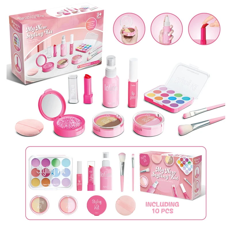 10 Pcs Simulation Girl Beauty Play Cosmetics Set