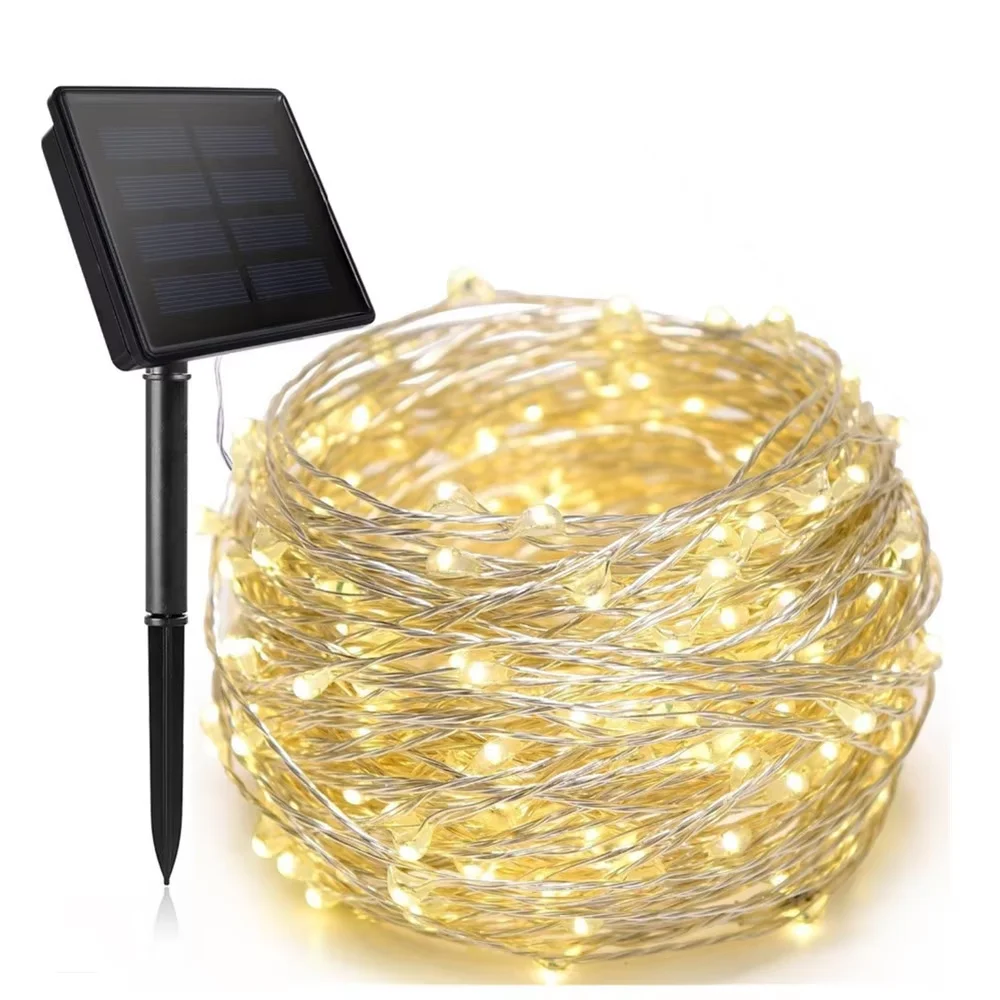 

ZK20 Copper wire lights led solar string lights outdoor garden garden string lights copper wire colorful lights decoration light