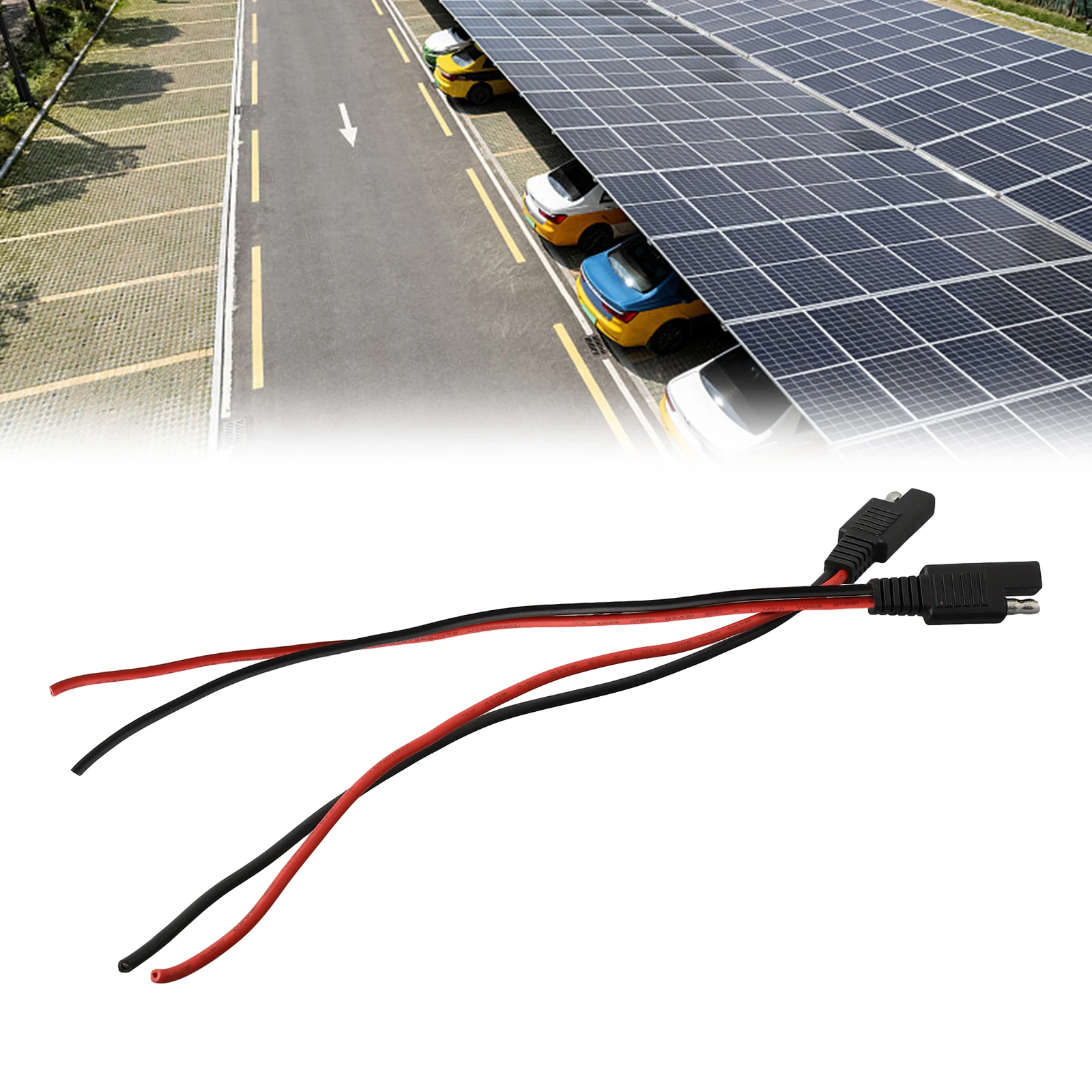 

SAE Single Ended Extension Cable 18AWG Quick Disconnect Plug 0 5Ft Length for Solar Cell Connection and Transfer