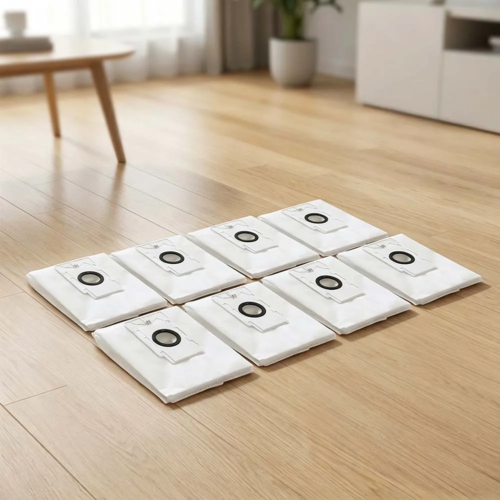White Cloth Dust Bags for PVCRDC 5002 WIFI Vacuum Cleaner 8 Pack Sealed Buckle Design Fine Dust and Pet Hair Filter