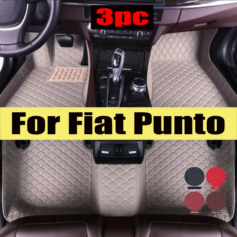 

Custom Made Leather Car Floor Mats For Fiat Punto 2007 2008 2009 2010 2011 2012 2013 Carpets Rugs Foot Pads trunk mat