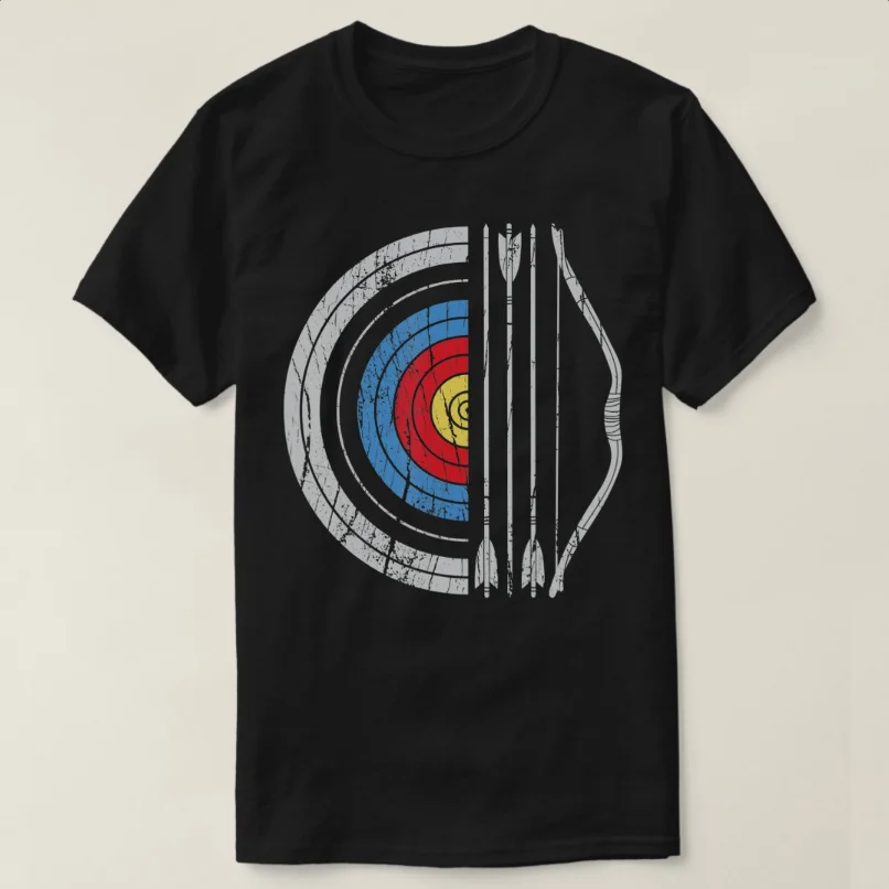Archery Target Bow And Arrow Archer Retro Vintage T-Shirt 100% Cotton O-Neck Short Sleeve Summer Casual Mens T-shirt Streetwear